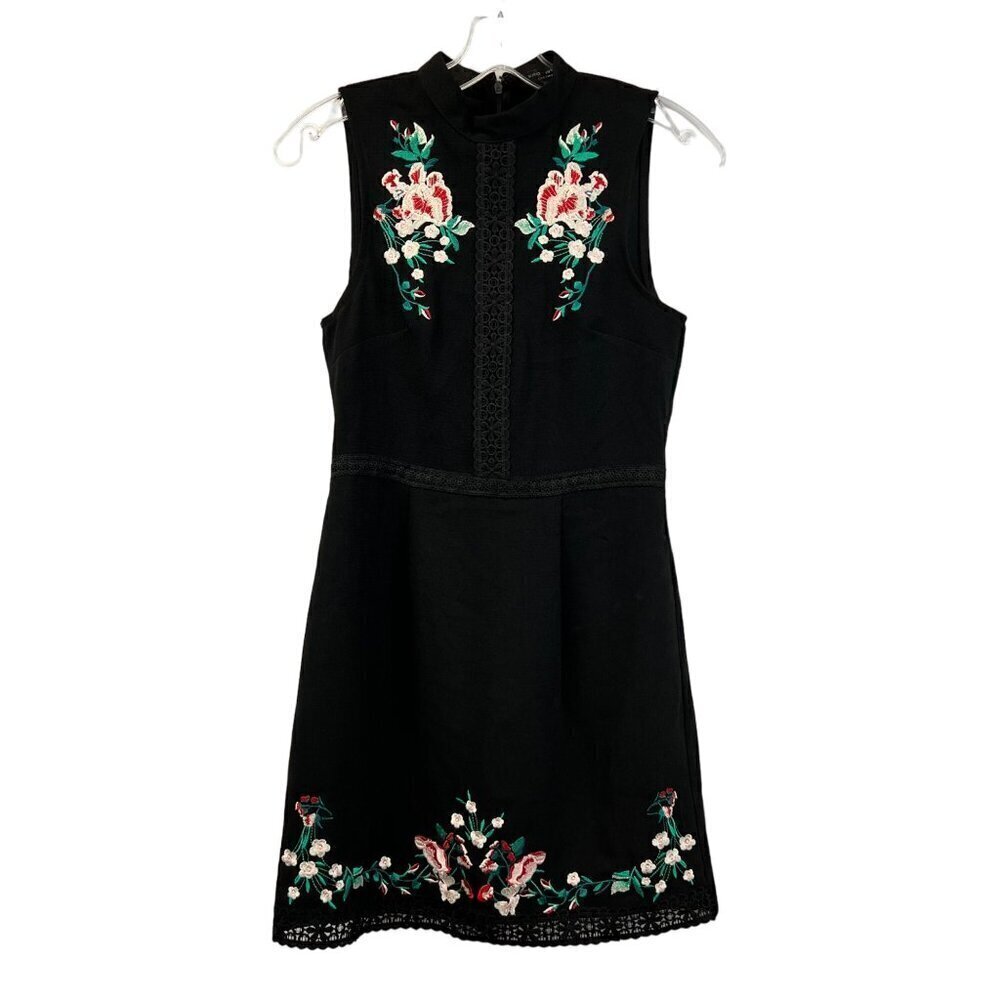 Romeo & Juliet Couture Womens Sleeveless A-Line Dress Black/Multi S New